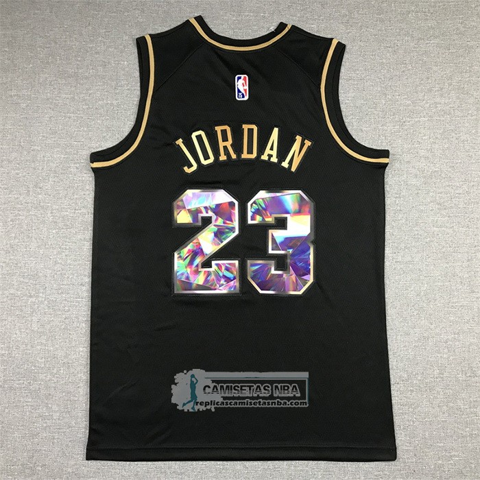 Camiseta Golden Edition Chicago Bulls Michael Jordan NO 23 2021-22 Negro